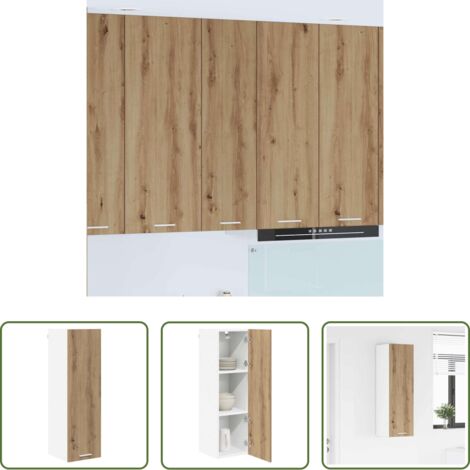 Almacenamiento cocina -  Mueble colgante con puerta Roble artesanal 30 x 31 x 100 cm