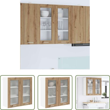 Almacenamiento cocina -  Mueble colgante con puerta Roble artesanal 80 x 31 x 80 cm