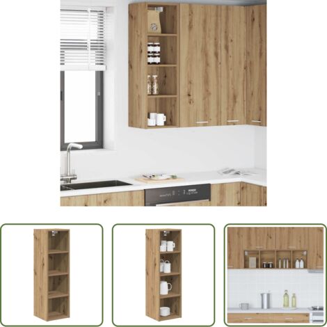 Almacenamiento cocina -  Mueble colgante Roble artesanal 30 x 29,5 x 100 cm
