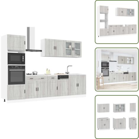 Almacenamiento cocina - vidaXL Mueble cocina Kalmar sonoma gris 7 pzas madera contrachapada - Muebles de cocina