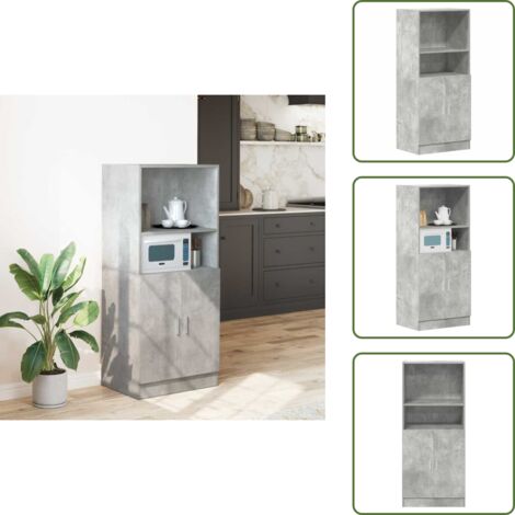 Almacenamiento cocina - vidaXL Mueble cocina madera ingeniería gris hormigón 57x41,5x131,5 cm - Madera de ingeniería