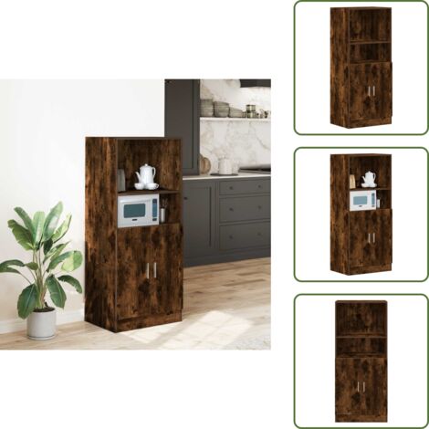Almacenamiento cocina - vidaXL Mueble cocina madera ingeniería roble ahumado 38x41,5x131,5 cm - Muebles de cocina