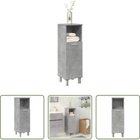 Almacenamiento de baño -  Armario de baño madera contrachapada gris 30x30x95 cm