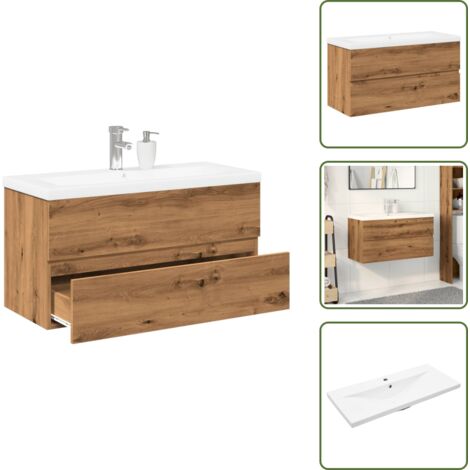 Almacenamiento de baño - vidaXL Mueble con lavabo integrado roble artisan - Mueble de baño con lavabo