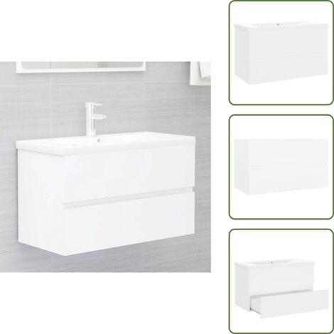 Almacenamiento de baño - vidaXL Mueble con lavabo madera de ingeniería blanco - Lavabo de cerámica