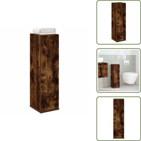 Almacenamiento de baño - vidaXL Mueble de baño con portarrollos roble ahumado 20,5x22x72 cm - Mueble de baño con estantes