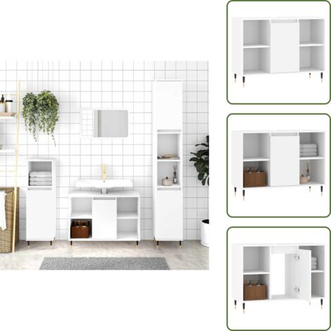 Almacenamiento de baño - vidaXL Mueble de baño madera de ingeniería blanco 80x33x60 cm - Muebles de baño