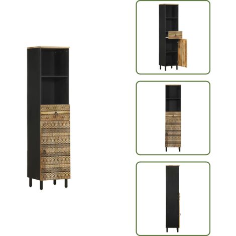 Almacenamiento de baño - vidaXL Mueble de baño madera maciza de mango 38x33,5x160 cm - Mueble de baño retro