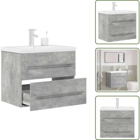 Almacenamiento de baño - vidaXL Set muebles de baño 2 piezas madera contrachapada gris hormigón - Muebles de baño para baño