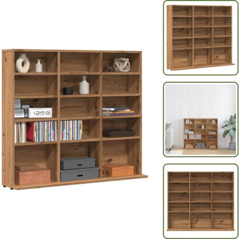 Almacenamiento de CD - vidaXL Mueble de CD madera de ingeniería roble artisan 100x23x89,5 cm - Armario multifuncional