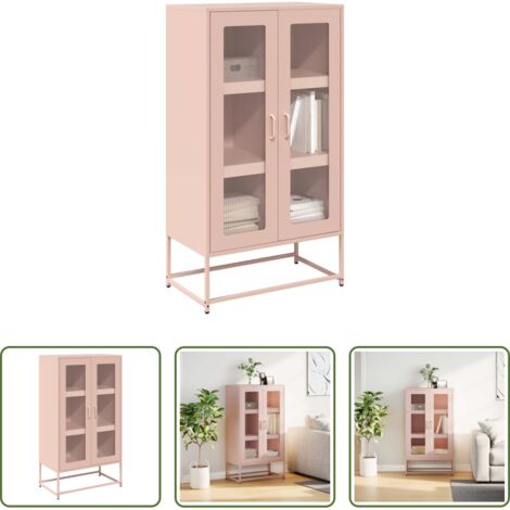 Almacenamiento de cocina -  Aparador de acero rosa 68x39x123 cm