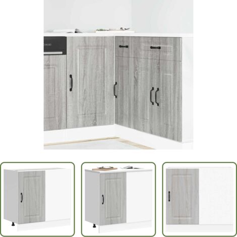 Almacenamiento de cocina -  Mueble bajo de cocina Kalmar gris sonoma madera de ingeniería