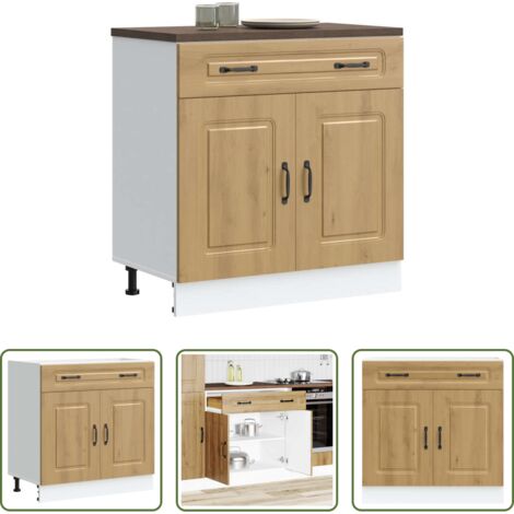 Almacenamiento de cocina -  Mueble bajo de cocina Kalmar roble artesanal madera ingeniería