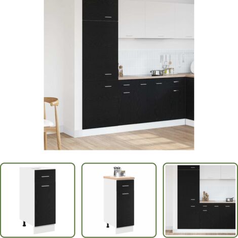 Almacenamiento de cocina -  Mueble colgante con cajón Roble Negro 30 x 46 x 81,5 cm