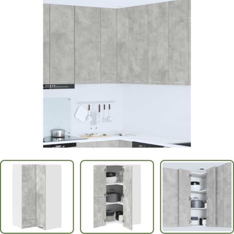 Almacenamiento de cocina -  Mueble colgante con puerta Gris Concreto y 57 x 57 x 100 cm