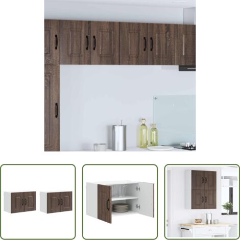 Almacenamiento de cocina -  Mueble de Cocina Kalmar 2 pcs Roble Marrón 60 x 31 x 40 cm