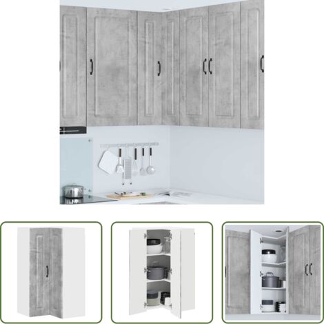 Almacenamiento de cocina -  Mueble de Cocina Kalmar Gris Concreto 57 x 57 x 100 cm