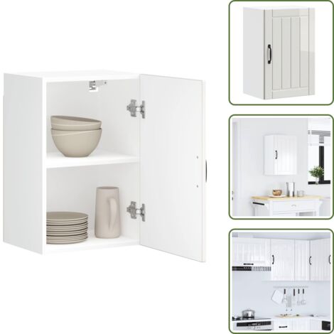 Almacenamiento de cocina - vidaXL Armario de pared de cocina Lucca blanca de alto brillo - Armario de madera