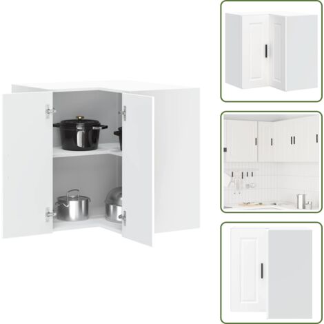 Almacenamiento de cocina - vidaXL Mueble de cocina esquina pared Porto madera ingeniería blanca - Muebles de pared