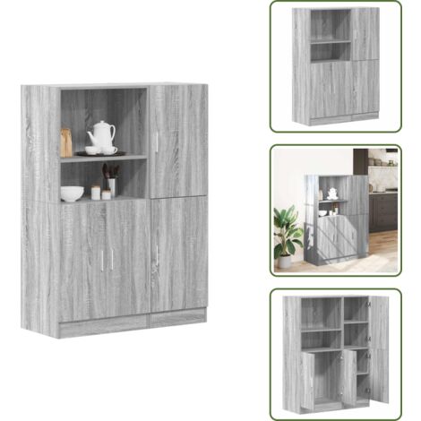 Almacenamiento de cocina - vidaXL Set de muebles de cocina 2 pzas madera ingeniería gris sonoma - Muebles de cocina madera