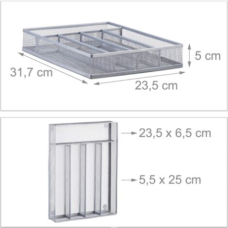 Almacenamiento de cubiertos cubertero bandeja malla acero metal plata 130002382