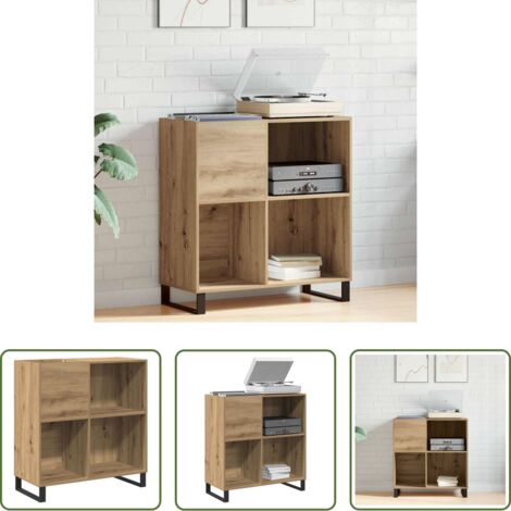 Almacenamiento de discos -  Mueble para discos de vinilo Roble artisan 85 x 38 x 89 cm