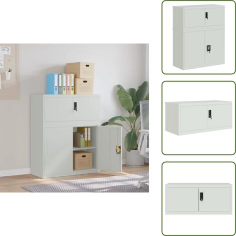 Almacenamiento de documentos - vidaXL Armario archivador de acero gris claro 90x40x110 cm - Armario con cerradura