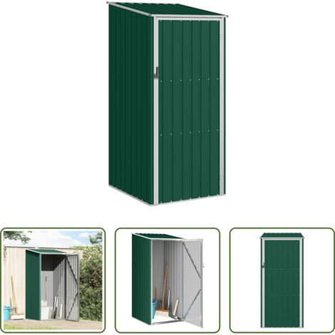 Almacenamiento de herramientas -  Cobertizo de jardín verde acero galvanizado 87x98x159 cm