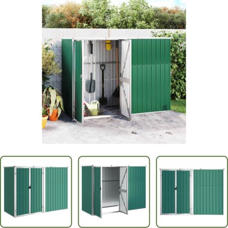 Almacenamiento de herramientas -  Cobertizo herramientas jardín acero galvanizado 225x89x161