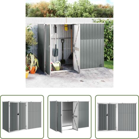 Almacenamiento de herramientas -  Cobertizo herramientas jardín acero galvanizado 225x89x161