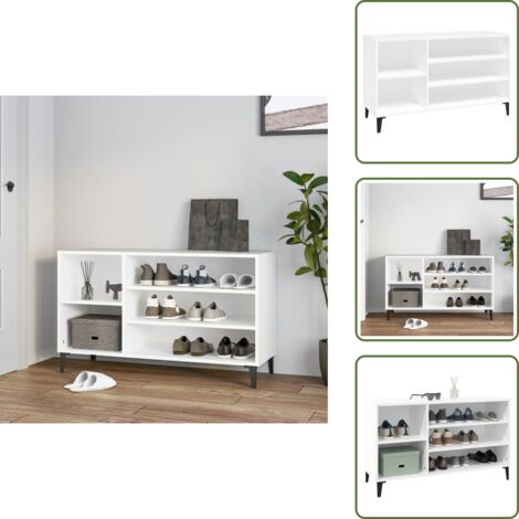 Almacenamiento de zapatos - vidaXL Mueble zapatero madera contrachapada blanco 102x36x60 cm - Mueble blanco