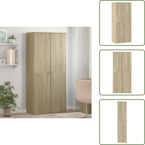 Almacenamiento de zapatos - vidaXL Mueble zapatero madera contrachapada color roble 80x39x178 cm - Muebles de madera