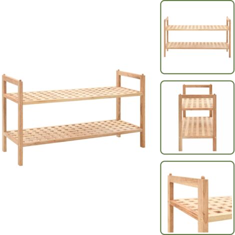 Almacenamiento de zapatos - vidaXL Zapatero de madera maciza de nogal 69x26x40 cm - Muebles de madera