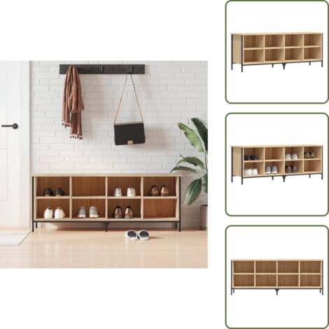 Almacenamiento de zapatos - vidaXL Zapatero madera de ingeniería roble Sonoma 131x35x50 cm - Muebles de madera