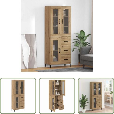 Almacenamiento en casa -  Alacena Roble artesanal 69,5 x 34 x 180 cm Madera contrachapada