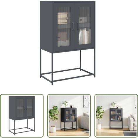 Almacenamiento en casa -  Aparador de acero gris antracita 68x39x107 cm