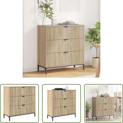 Almacenamiento en casa -  Aparador Roble Sonoma 79,5 x 33 x 82 cm Madera de ingeniería