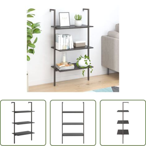 Almacenamiento en casa -  Estantería inclinada de 3 niveles negro 64x35x120,5 cm