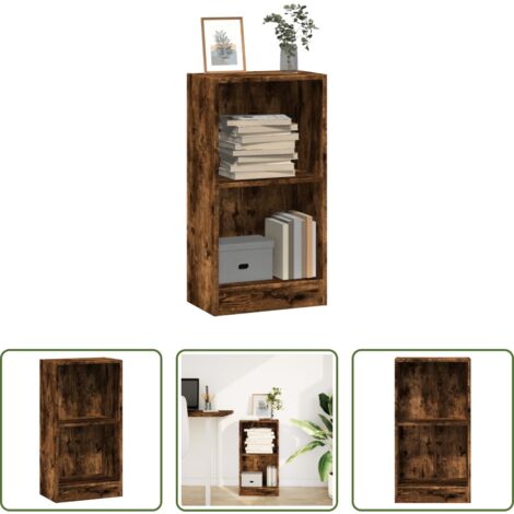 Almacenamiento en casa -  Estantería madera de ingeniería roble ahumado 40x24x76 cm