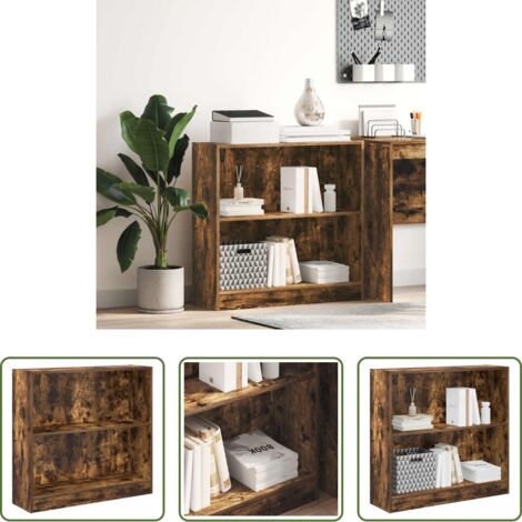 Almacenamiento en casa -  Estantería madera de ingeniería roble ahumado 80x24x76 cm