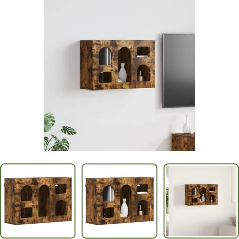 Almacenamiento en casa -  Mueble colgante con estante Roble ahumado 60 x 20 x 40 cm