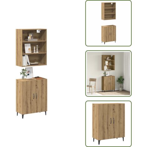 Almacenamiento en casa - vidaXL Aparador con mueble pared madera contrachapada artesanal roble - Mueble decorativo