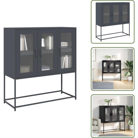 Almacenamiento en casa - vidaXL Aparador de acero laminado en frío antracita 100,5x39x107 cm - Armario de cocina