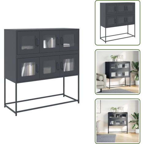 Almacenamiento en casa - vidaXL Aparador de acero laminado en frío antracita 100,5x39x107 cm - Armario de cocina