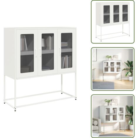 Almacenamiento en casa - vidaXL Aparador de acero laminado en frío blanco 100,5x39x107 cm - Armario de cocina