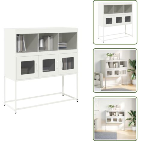 Almacenamiento en casa - vidaXL Aparador de acero laminado en frío blanco 100,5x39x107 cm - Armario de cocina