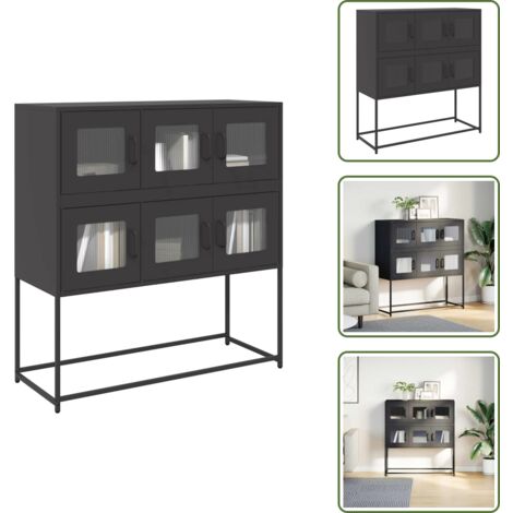 Almacenamiento en casa - vidaXL Aparador de acero laminado en frío negro 100,5x39x107 cm - Armario de cocina