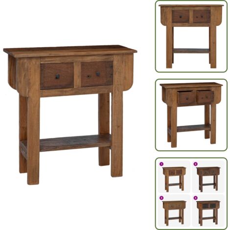 Almacenamiento en casa - vidaXL Mesa consola de madera reciclada mixta 80x35x80 cm - Muebles de madera