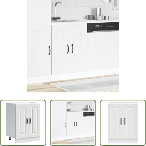 Almacenamiento en cocina -  Mueble bajo para fregadero Kalmar blanco 60x46x81,5 cm