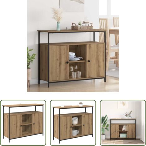 Almacenamiento en cocina -  Vitrina Roble artesanal 100 x 35 x 80 cm Madera contrachapada